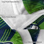seattle seahawks diagonal stripes blue blanket premium grade