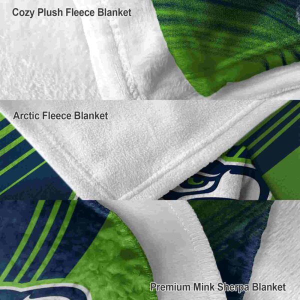 seattle seahawks diagonal stripes blue blanket premium grade