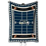 seattle seahawks football field blue blanket best selling