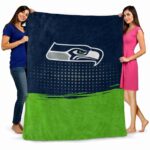 seattle seahawks gradient dots blue blanket best selling