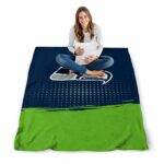 seattle seahawks gradient dots blue blanket best selling