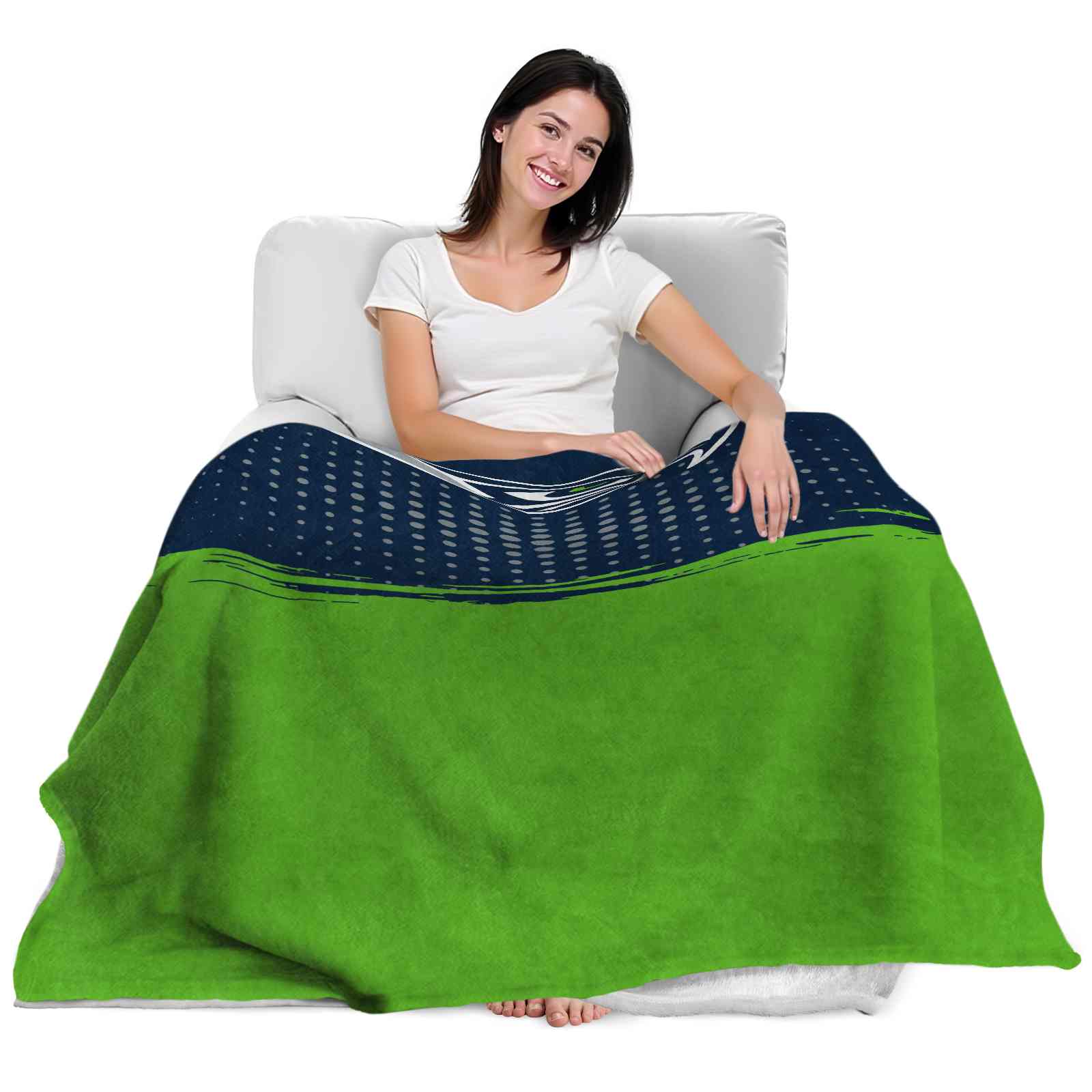seattle seahawks gradient dots blue blanket latest model seattle seahawks gradient dots blue blanket latest model
