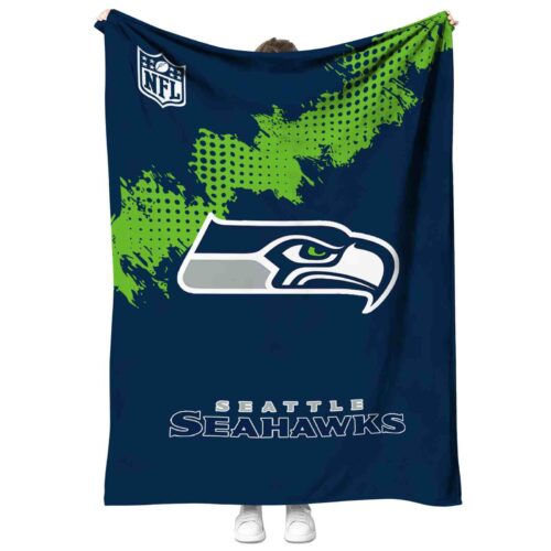 seattle seahawks grunge texture blue blanket best selling