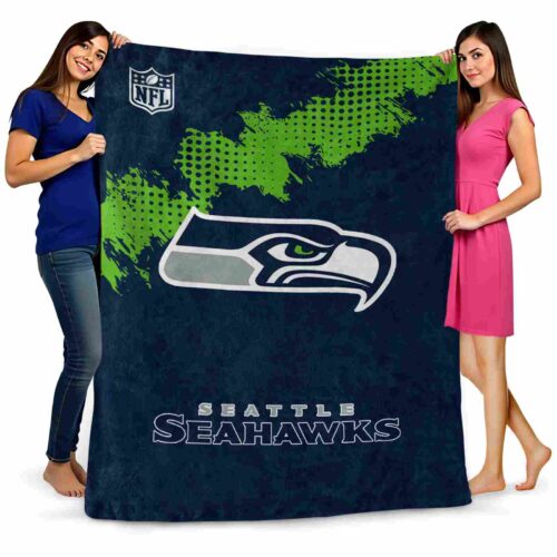 seattle seahawks grunge texture blue blanket fashion forward