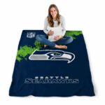 seattle seahawks grunge texture blue blanket high quality