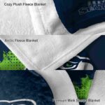 seattle seahawks grunge texture blue blanket premium grade