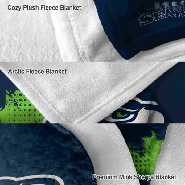 seattle seahawks grunge texture blue blanket premium grade