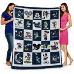 seattle seahawks mickey minnie blue white blanket best selling