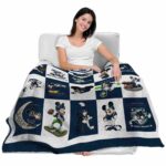 seattle seahawks mickey minnie blue white blanket best selling