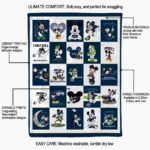 seattle seahawks mickey minnie blue white blanket best selling