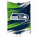 seattle seahawks paint streaks blue white blanket best selling