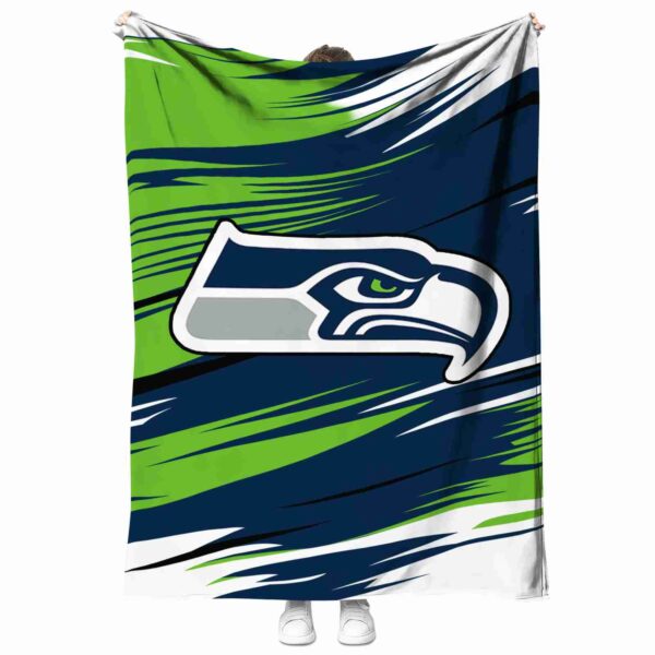 seattle seahawks paint streaks blue white blanket best selling