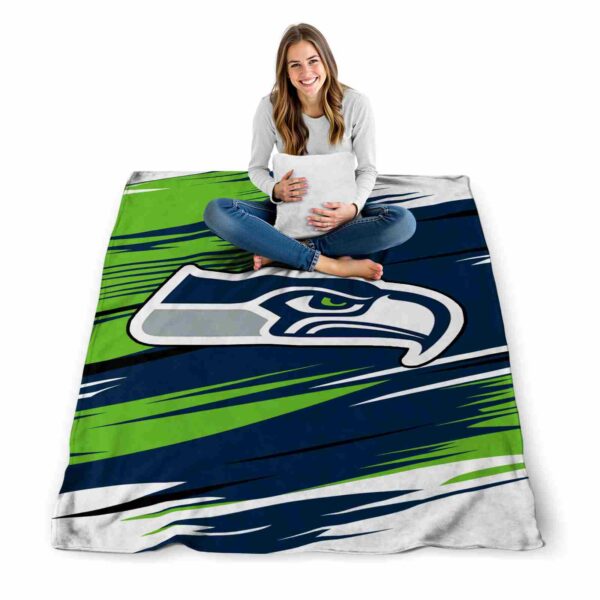 seattle seahawks paint streaks blue white blanket high quality
