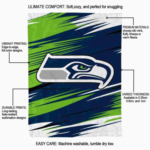 seattle seahawks paint streaks blue white blanket new arrival