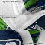 seattle seahawks paint streaks blue white blanket premium grade