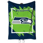 seattle seahawks splatter effect blue blanket best selling