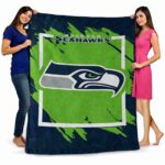 seattle seahawks splatter effect blue blanket best selling