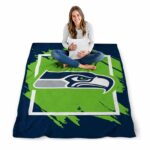 seattle seahawks splatter effect blue blanket best selling