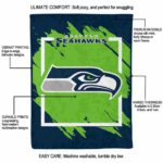 seattle seahawks splatter effect blue blanket best selling