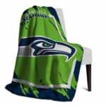 seattle seahawks splatter effect blue blanket best selling