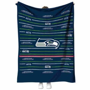 seattle seahawks striped pattern blue blanket best selling
