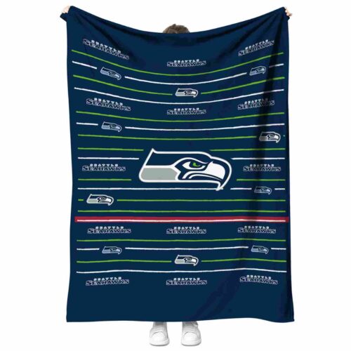 seattle seahawks striped pattern blue blanket best selling