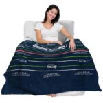 seattle seahawks striped pattern blue blanket best selling