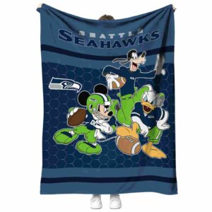 seattle seahawks three musketeers blue blanket best selling