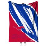 smu mustangs brushstrokes blue white blanket best selling