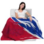 smu mustangs brushstrokes blue white blanket best selling