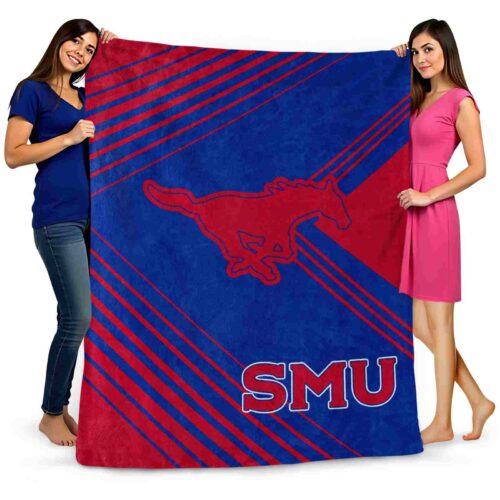 smu mustangs diagonal stripes blue blanket fashion forward