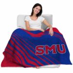smu mustangs diagonal stripes blue blanket best selling