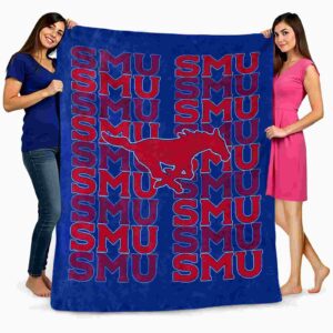 smu mustangs fan pride blue blanket fashion forward