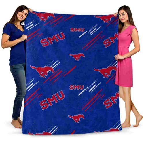 smu mustangs fan spirit blue blanket fashion forward