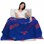 smu mustangs fan spirit blue blanket best selling