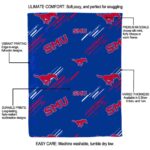 smu mustangs fan spirit blue blanket best selling