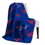 smu mustangs fan spirit blue blanket best selling