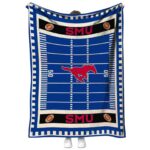 smu mustangs football field blue blanket best selling