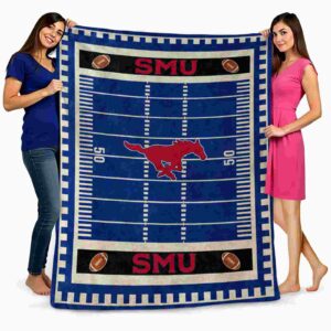 smu mustangs football field blue blanket fashion forward
