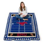 smu mustangs football field blue blanket best selling