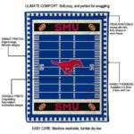 smu mustangs football field blue blanket best selling