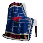 smu mustangs football field blue blanket best selling