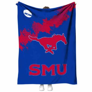 smu mustangs grunge texture blue blanket best selling