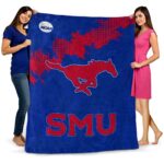 smu mustangs grunge texture blue blanket best selling