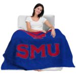 smu mustangs grunge texture blue blanket best selling
