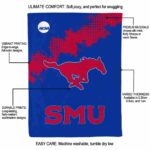 smu mustangs grunge texture blue blanket best selling