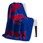 smu mustangs grunge texture blue blanket best selling