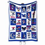smu mustangs mickey minnie blue white blanket best selling