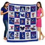 smu mustangs mickey minnie blue white blanket best selling