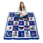 smu mustangs mickey minnie blue white blanket best selling